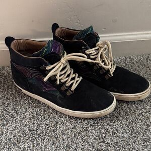 Inkkas Black and Multicolor High-Top Sneakers